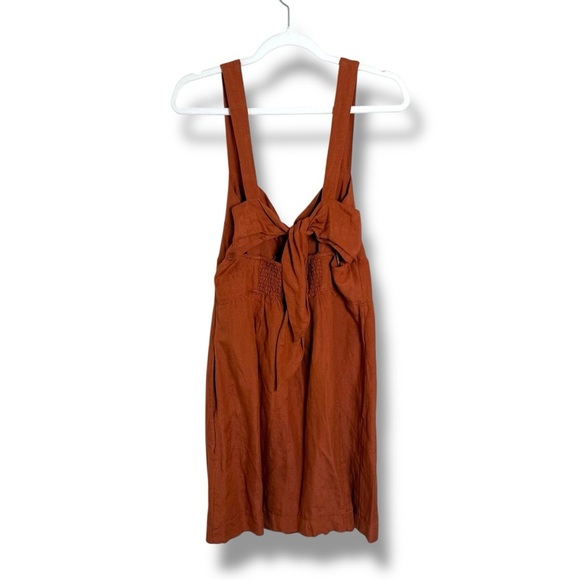 Maeve Rust Linen Blend Mini Dress Size Large - Picture 9 of 9